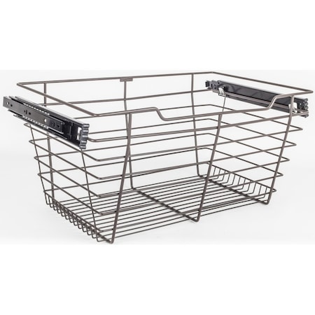 Hardware Resources Dark Bronze Closet Pullout Basket with Slides 14"Dx29"Wx11"H POB1-142911ORB